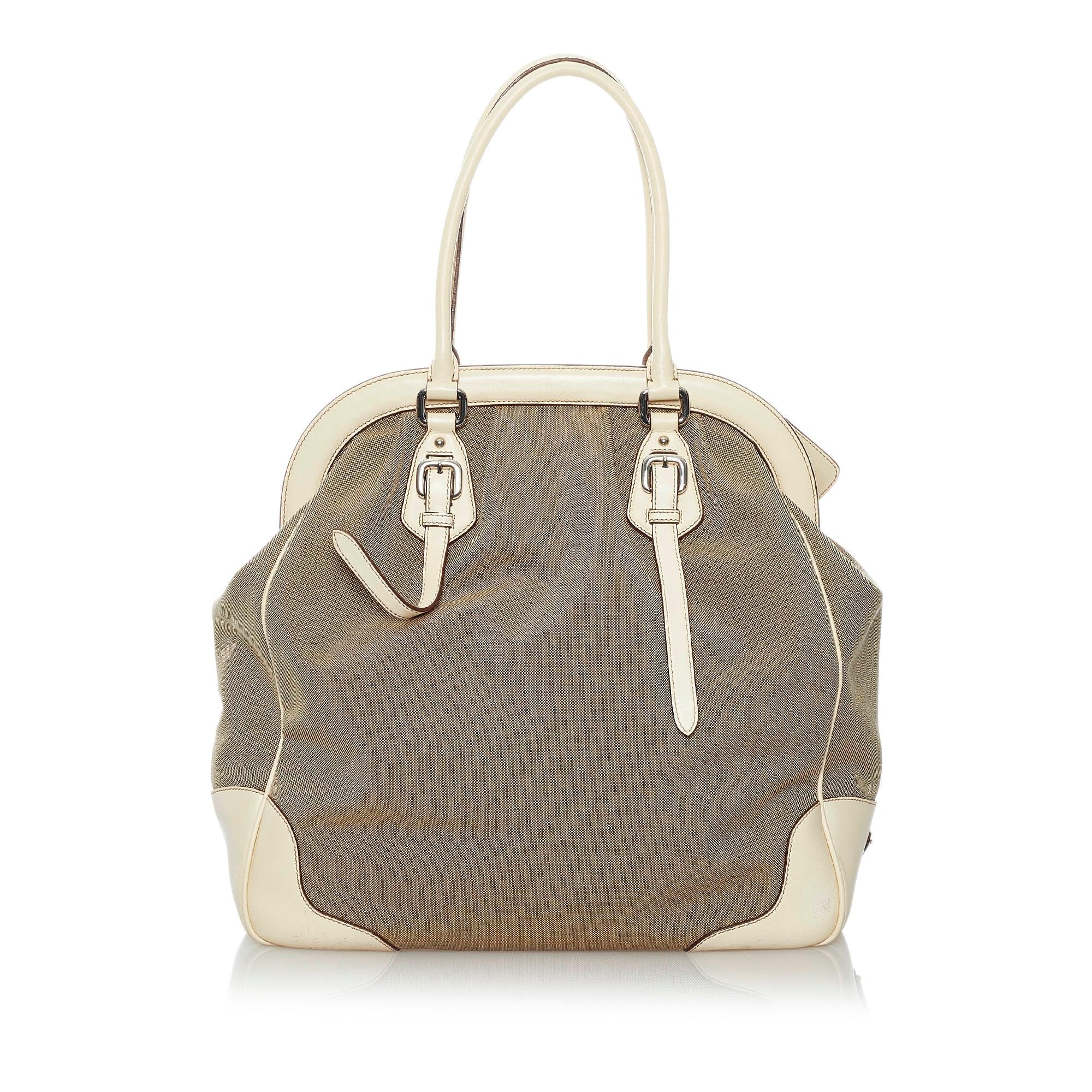 Prada Canapa Logo Canvas Tote Bag (SHG-30280)