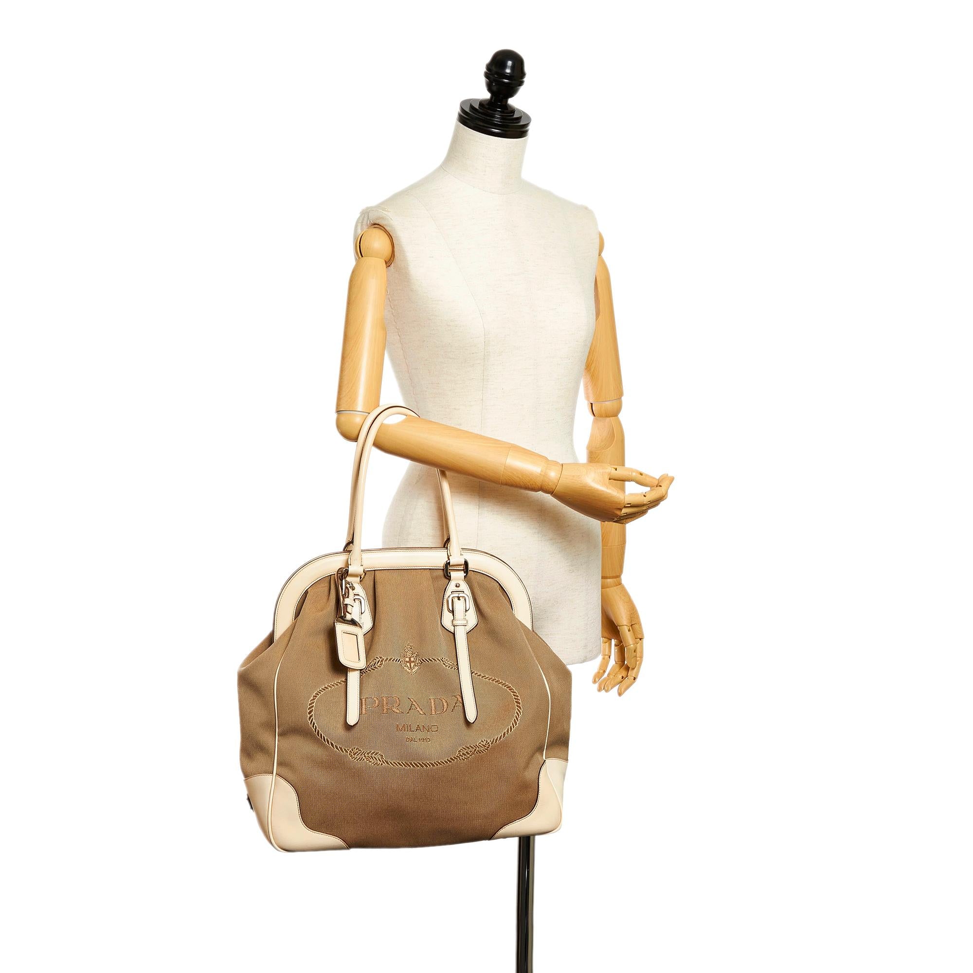 Prada Canapa Logo Canvas Tote Bag (SHG-30280)