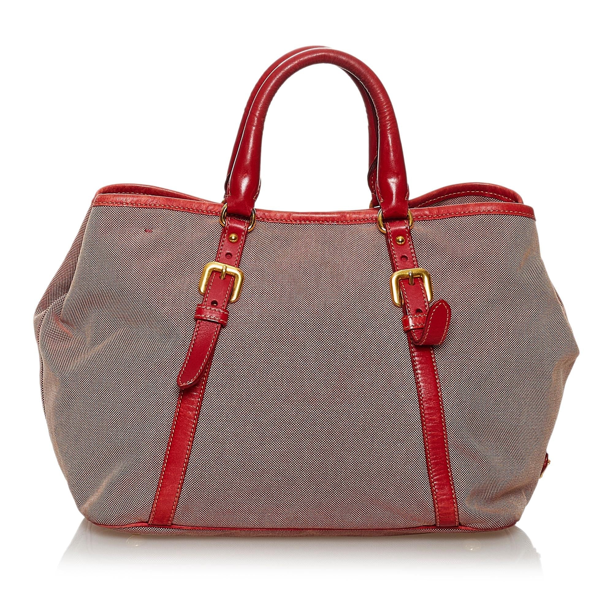 Prada Canapa Logo Canvas Tote Bag (SHG-30601)