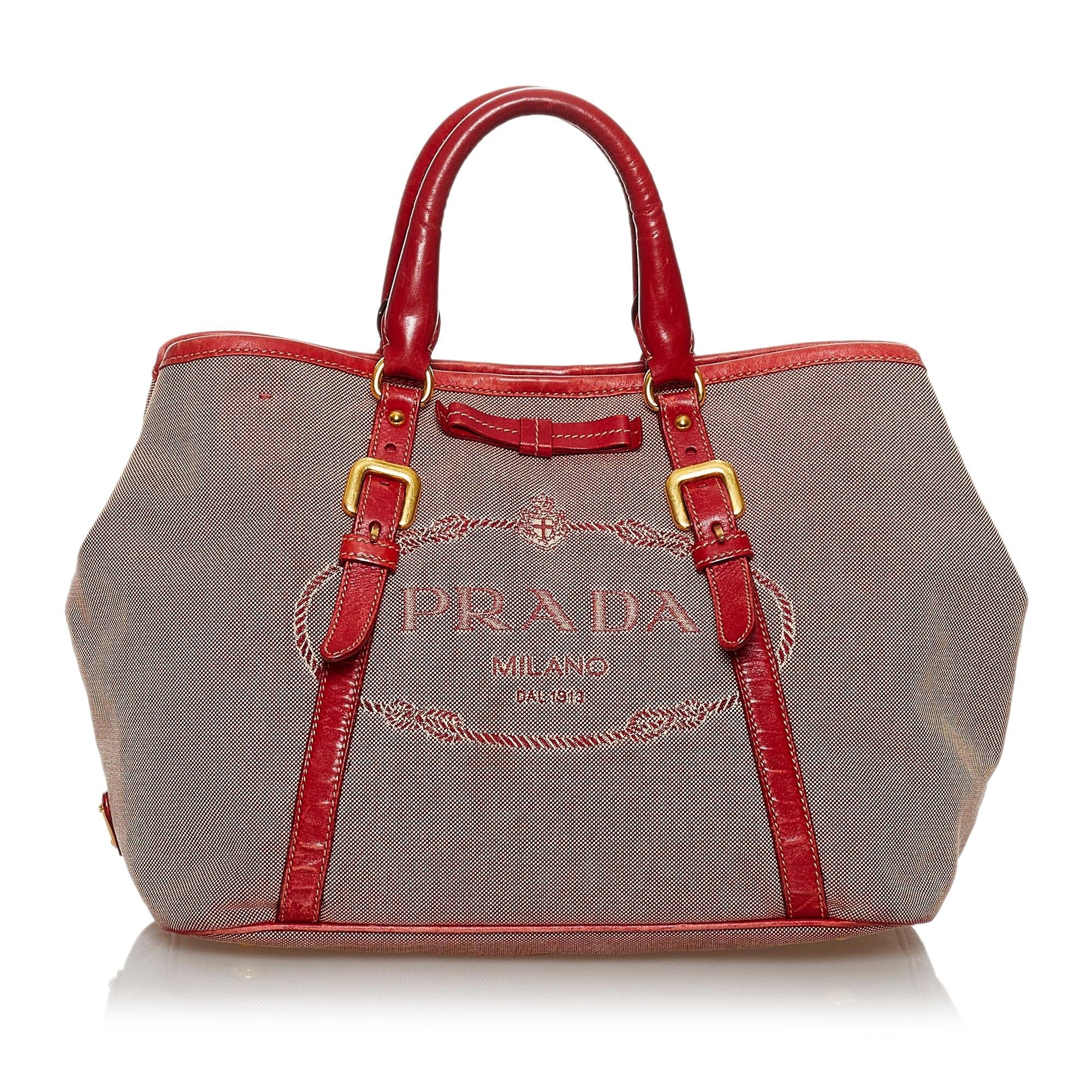 Prada Canapa Logo Canvas Tote Bag (SHG-30601)