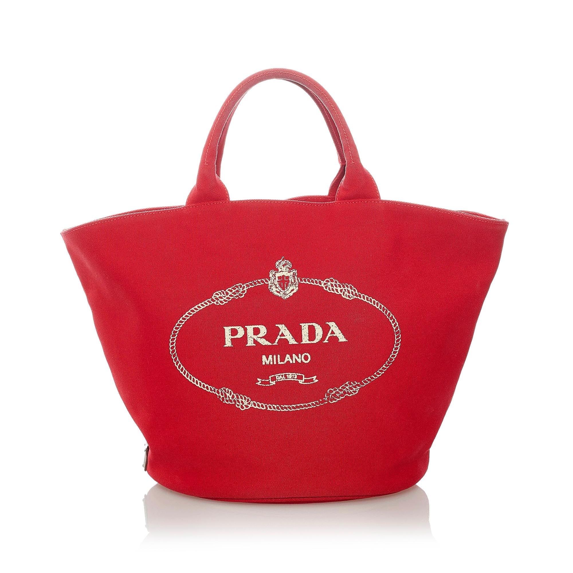 Prada Canapa Logo Canvas Tote Bag (SHG-32065)