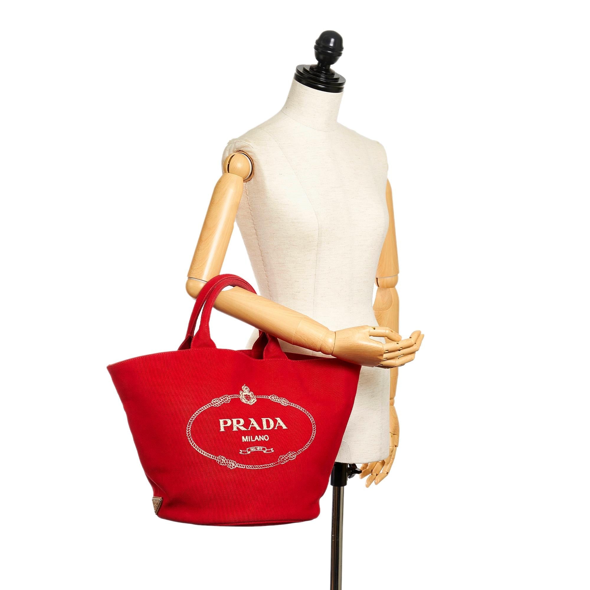 Prada Canapa Logo Canvas Tote Bag (SHG-32065)