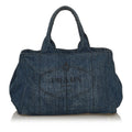 Prada Canapa Logo Denim Tote Bag (SHG-29654)