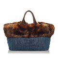 Prada Canapa Logo Denim Tote Bag (SHG-34089)