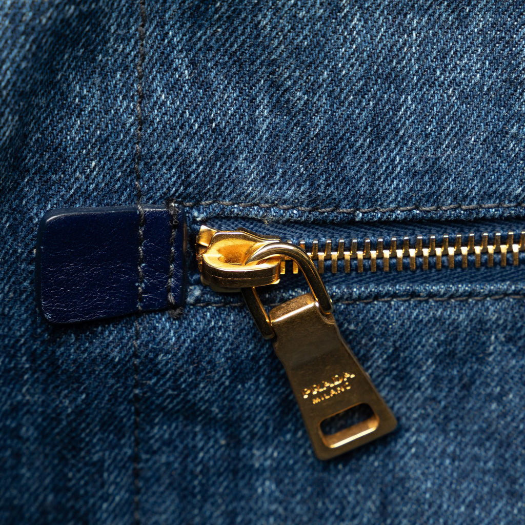 Prada Canapa Logo Denim Tote Bag (SHG-Cat296)