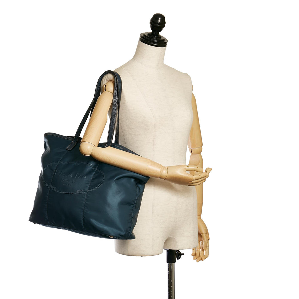 Prada Canapa Logo Nylon Tote Bag (SHG-34083)
