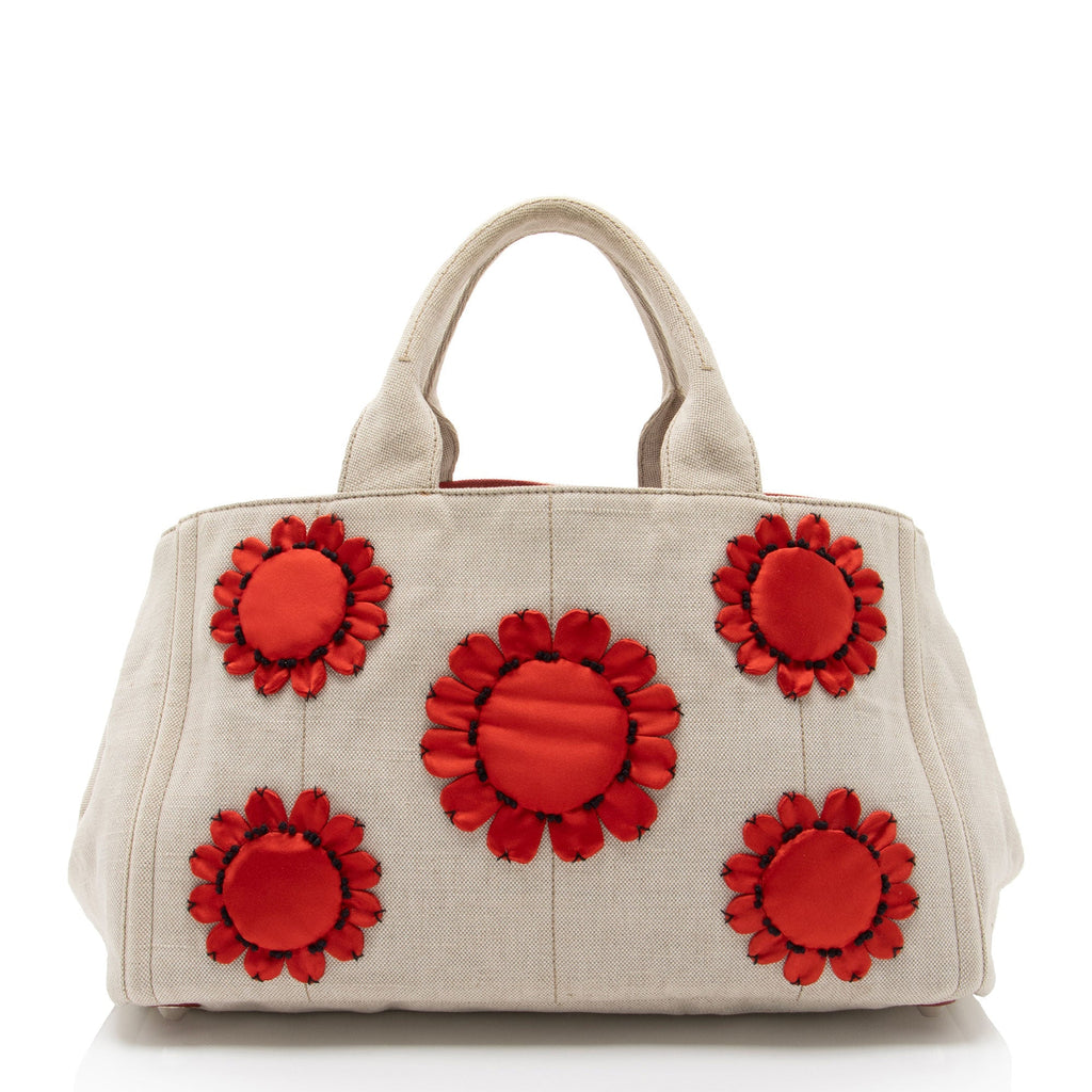 Prada Canapa Mistollino Floral Tote (SHF-pjKNcp)