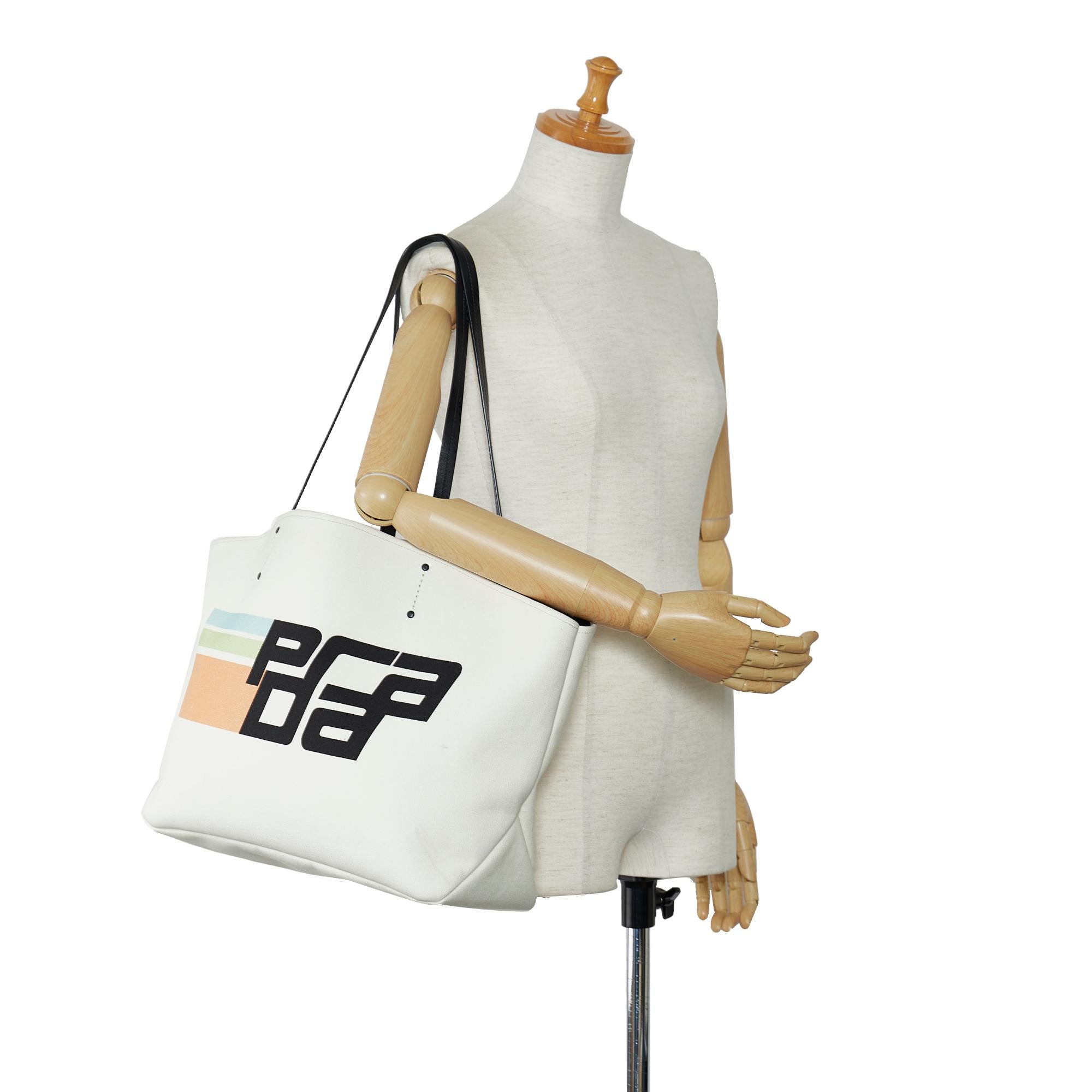 Prada Canapa Racing Logo Shopping Tote