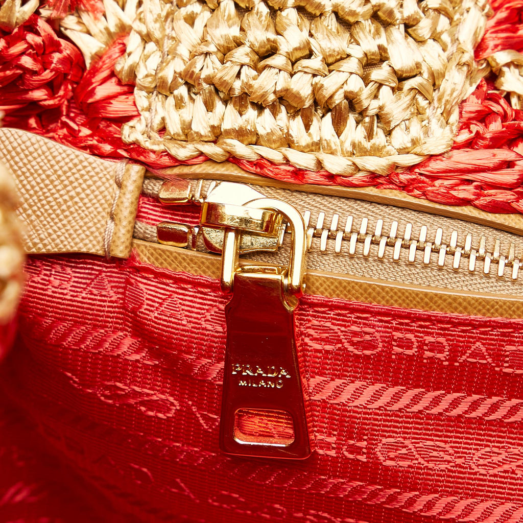 Prada Canapa Raffia Tote (SHG-NT0fM9)