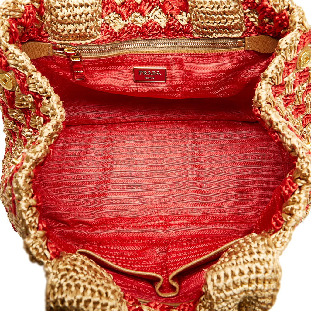 Prada Canapa Raffia Tote (SHG-NT0fM9)