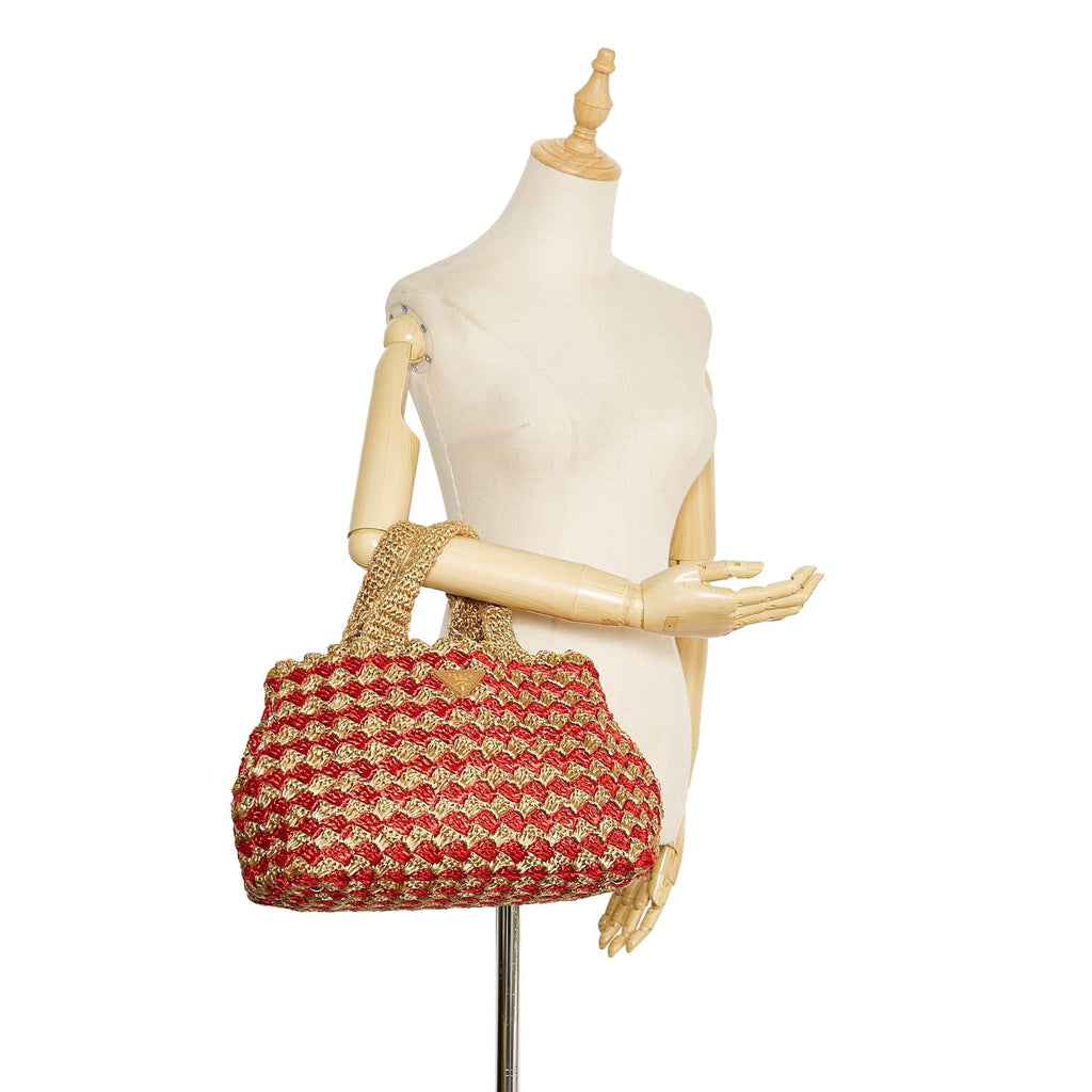 Prada Canapa Raffia Tote (SHG-NT0fM9)