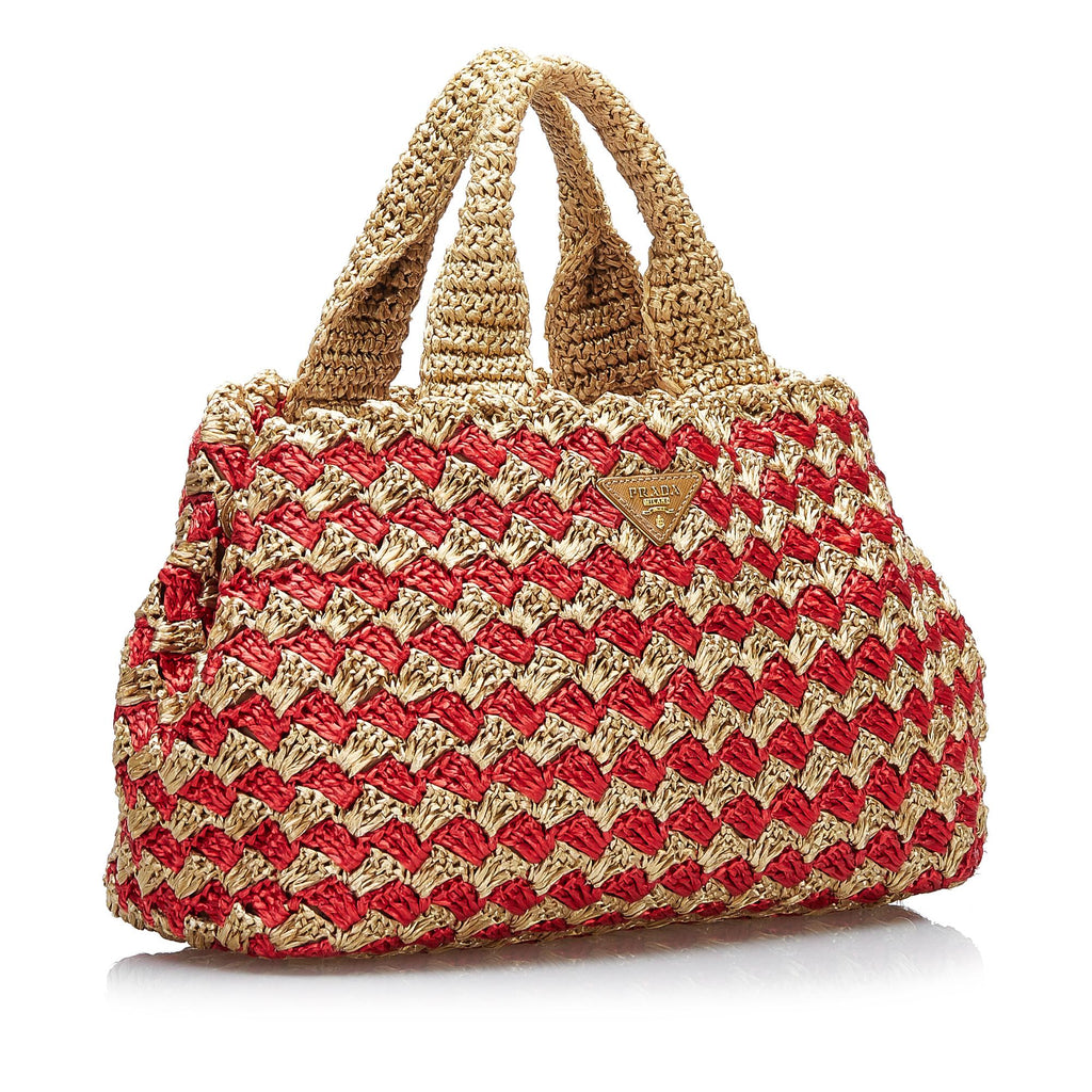 Prada Canapa Raffia Tote (SHG-NT0fM9)