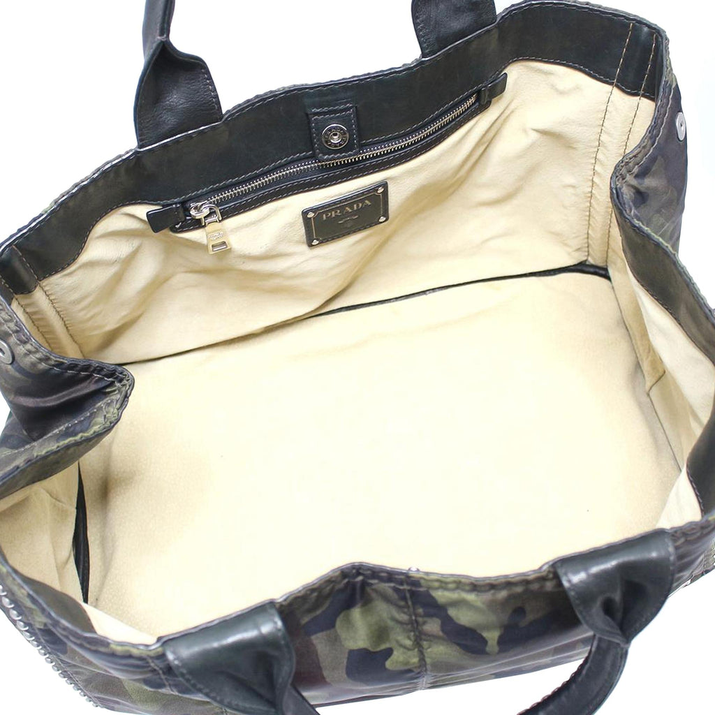 Prada Canapa Studded Camouflage Tote (SHG-GSj4ov)