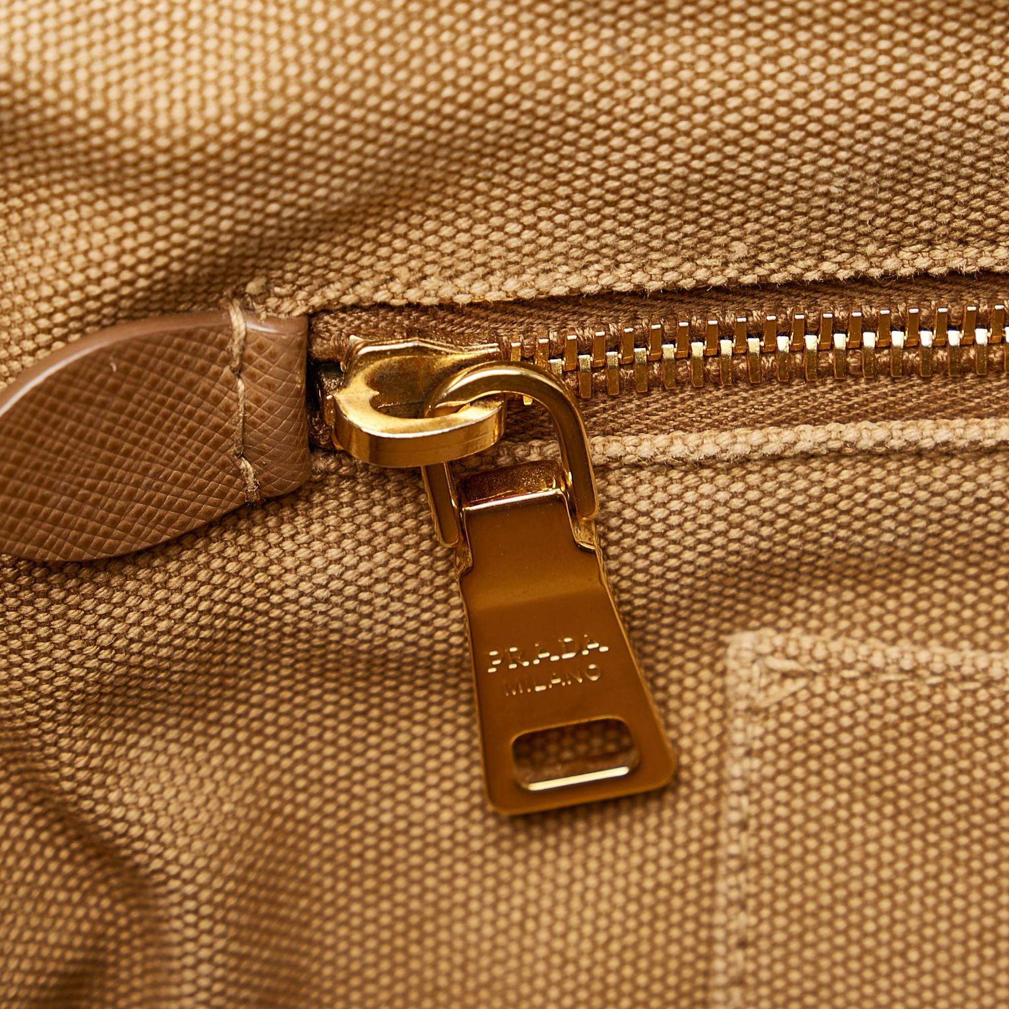 Prada Canapa Studded Canvas Tote Bag (SHG-26057)