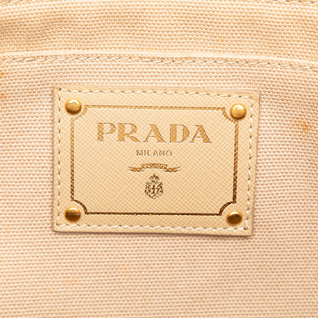 Prada Canapa Studded Dome Shopping Tote