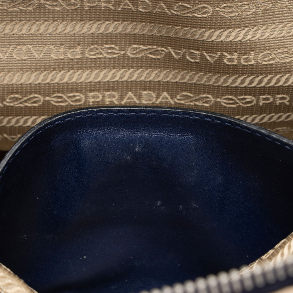 Prada Canvas Calfskin Stitch City Tote (SHF-FzLXxK)