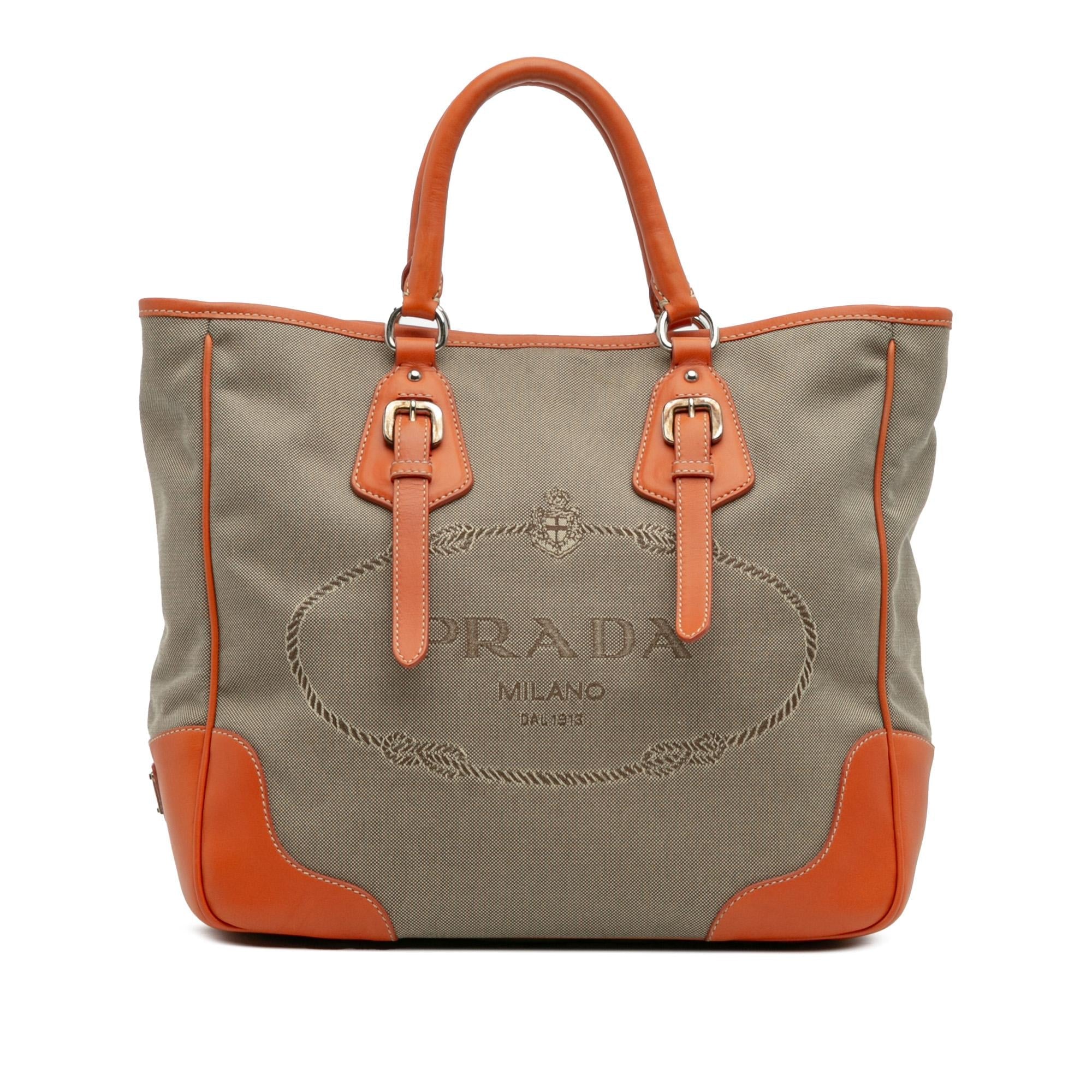 Prada Canvas Canapa Logo Convertible Tote
