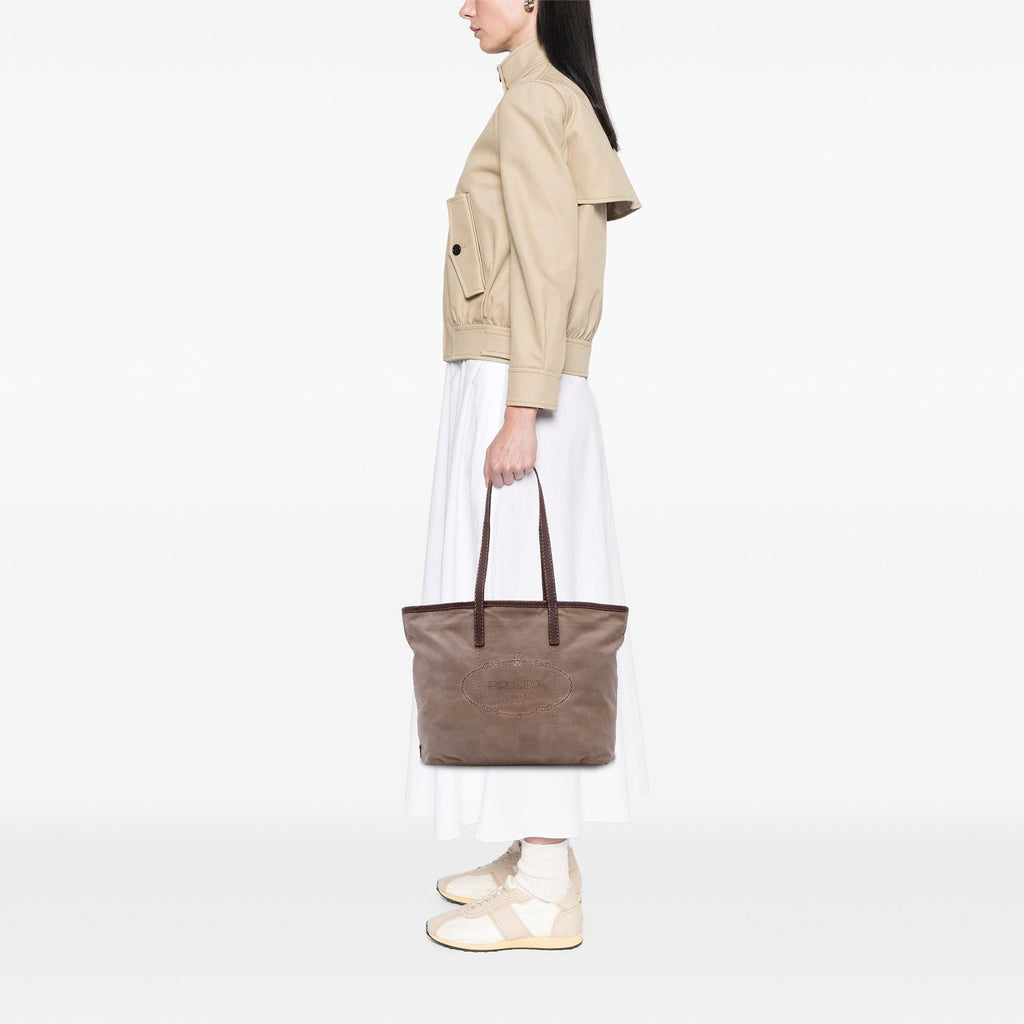 Prada Canvas Canapa Logo Tote