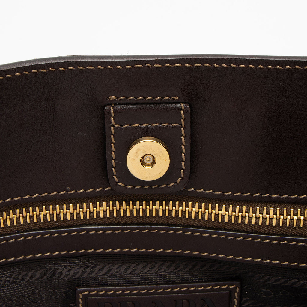 Prada Canapa Logo Belted Tote (SHF-zDMSqS)