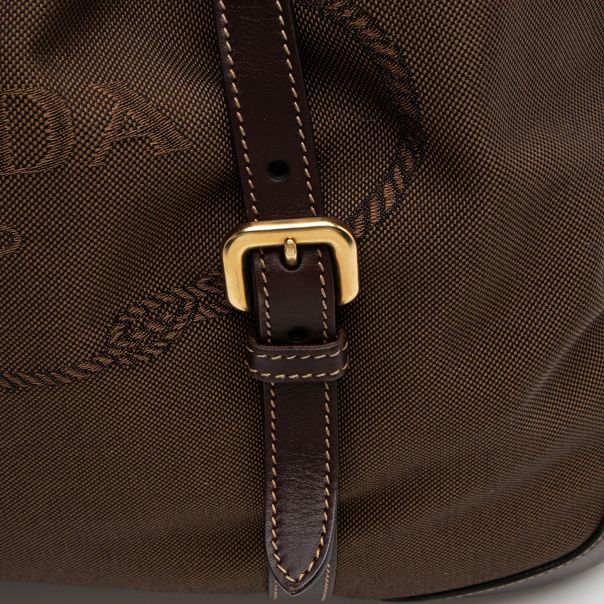 Prada Canapa Logo Belted Tote (SHF-zDMSqS)