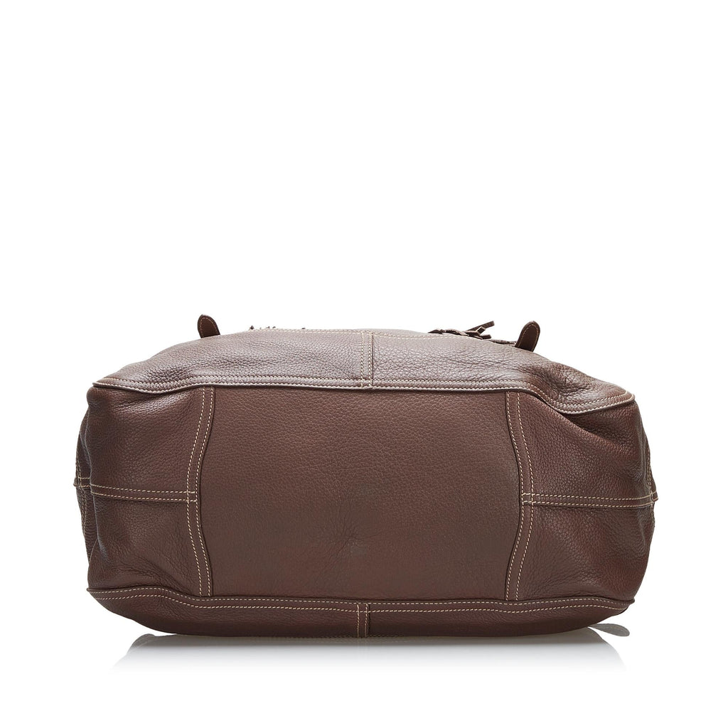 Prada Cervo Drawstring Leather Tote (SHG-37104)