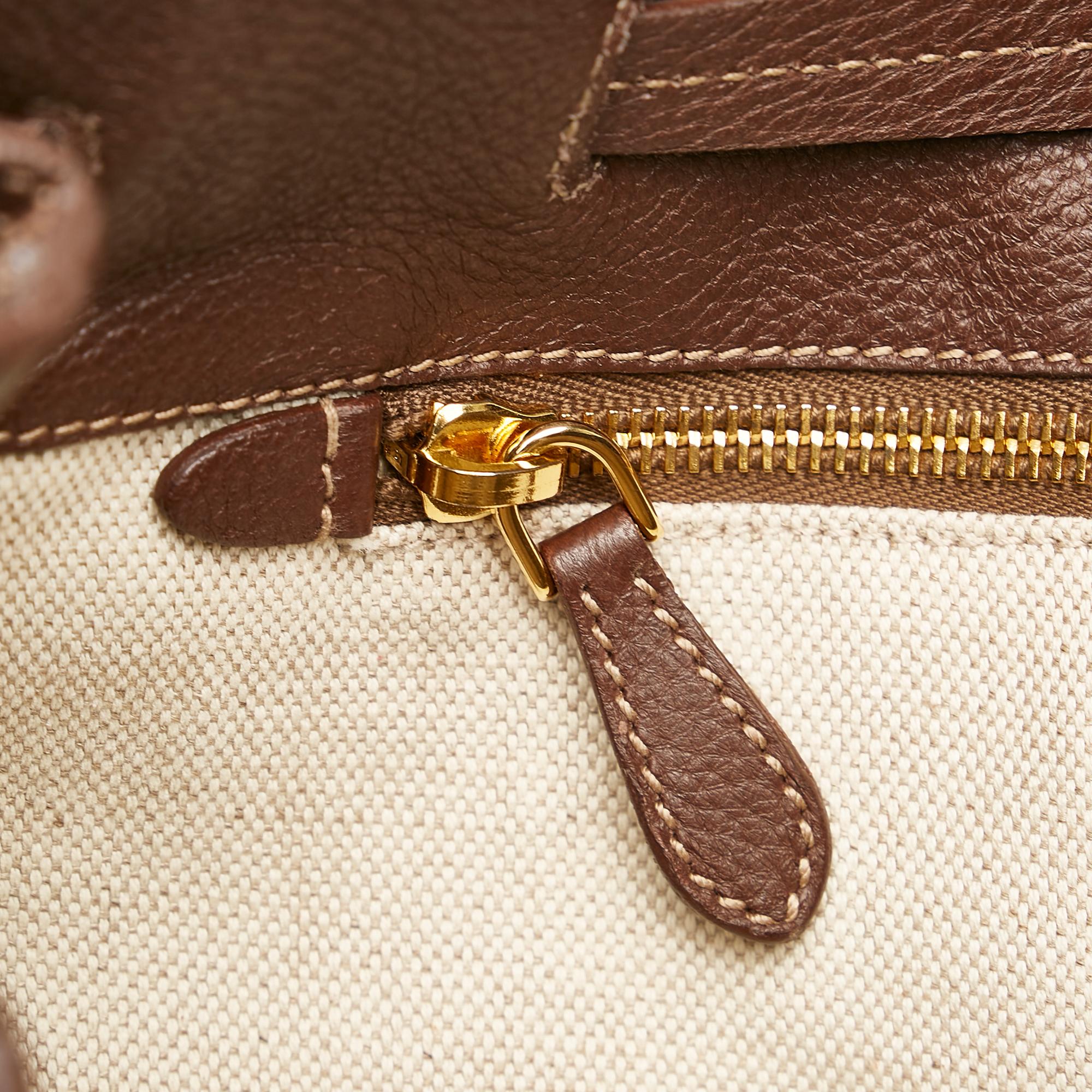 Prada Cervo Drawstring Leather Tote (SHG-37104)