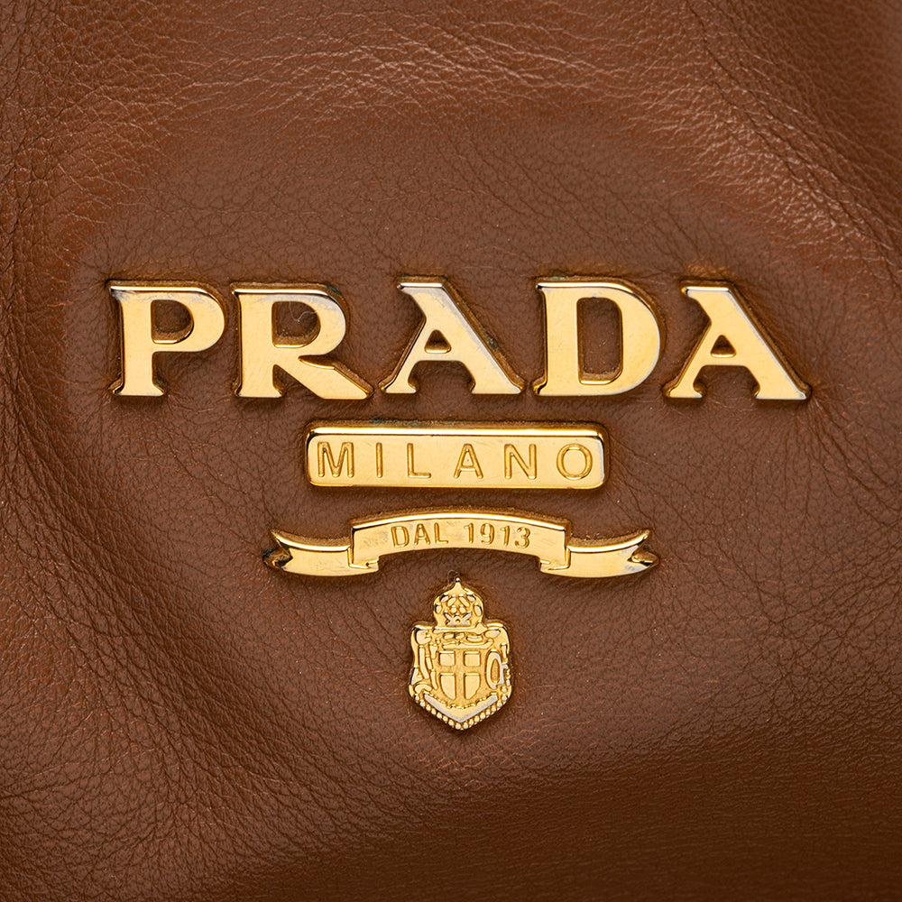 Prada Cervo Leather Convertible Tote (SHF-20292)