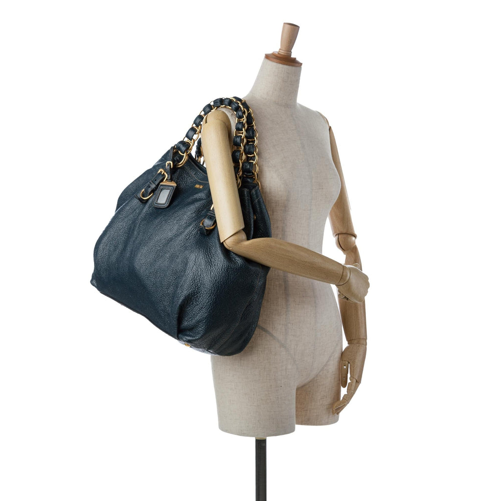 Prada Cervo Lux Chain Tote (SHG-8kccG2)