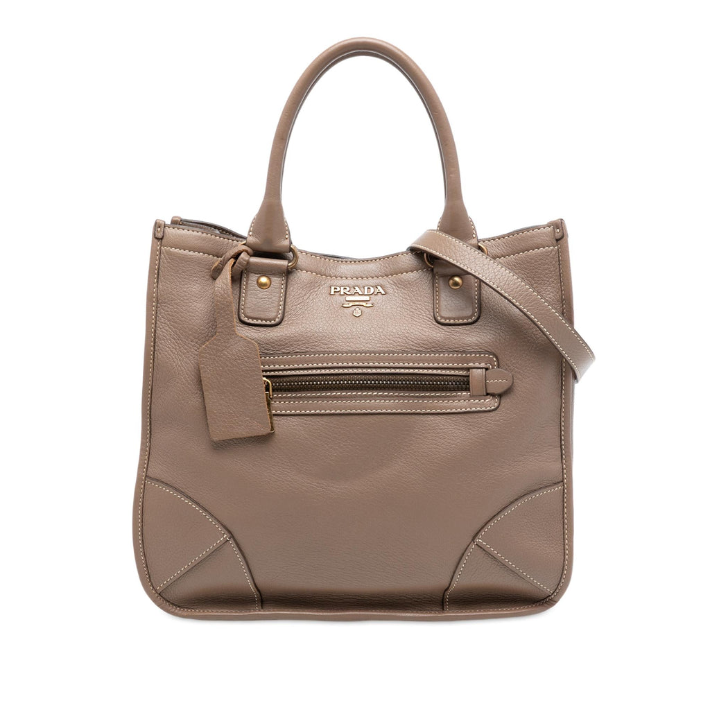 Prada Cervo Open Convertible Tote