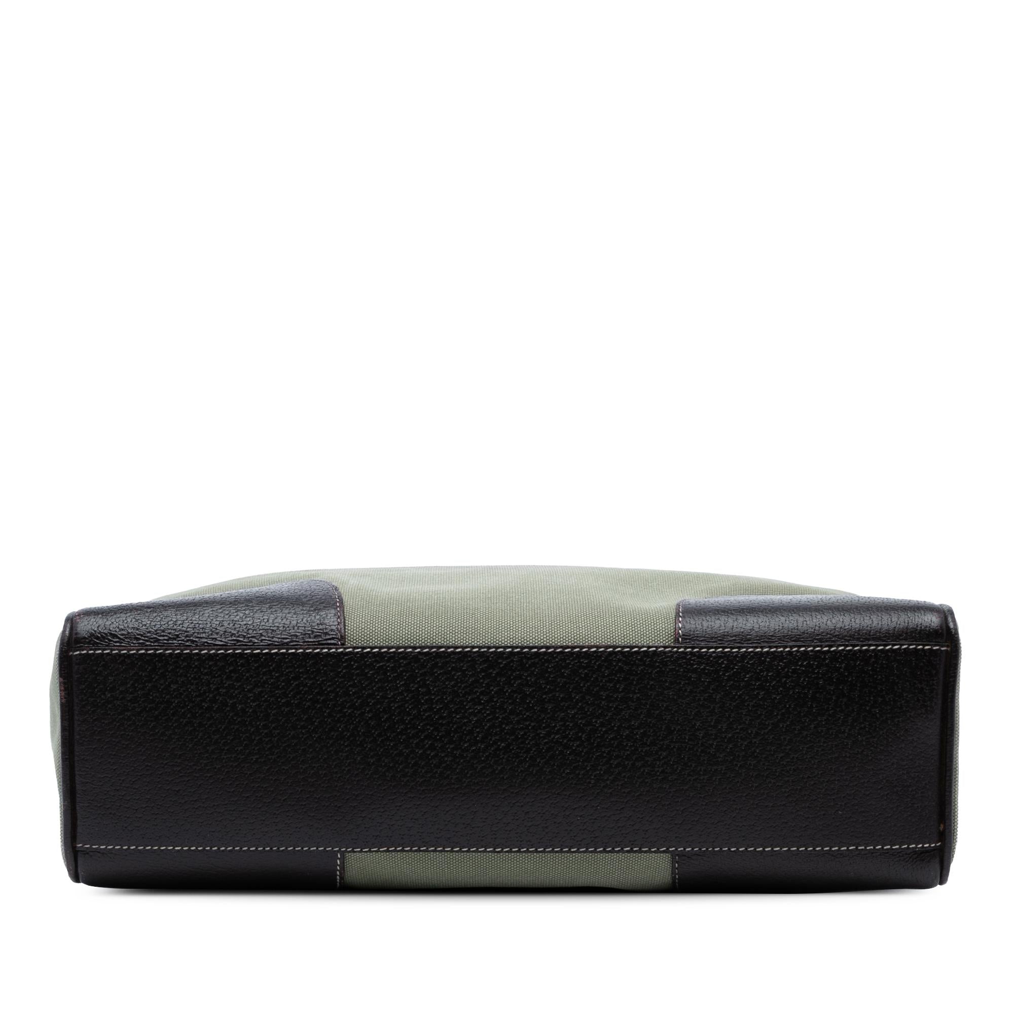 Prada Cinghiale Trimmed Canvas Canapa Tote