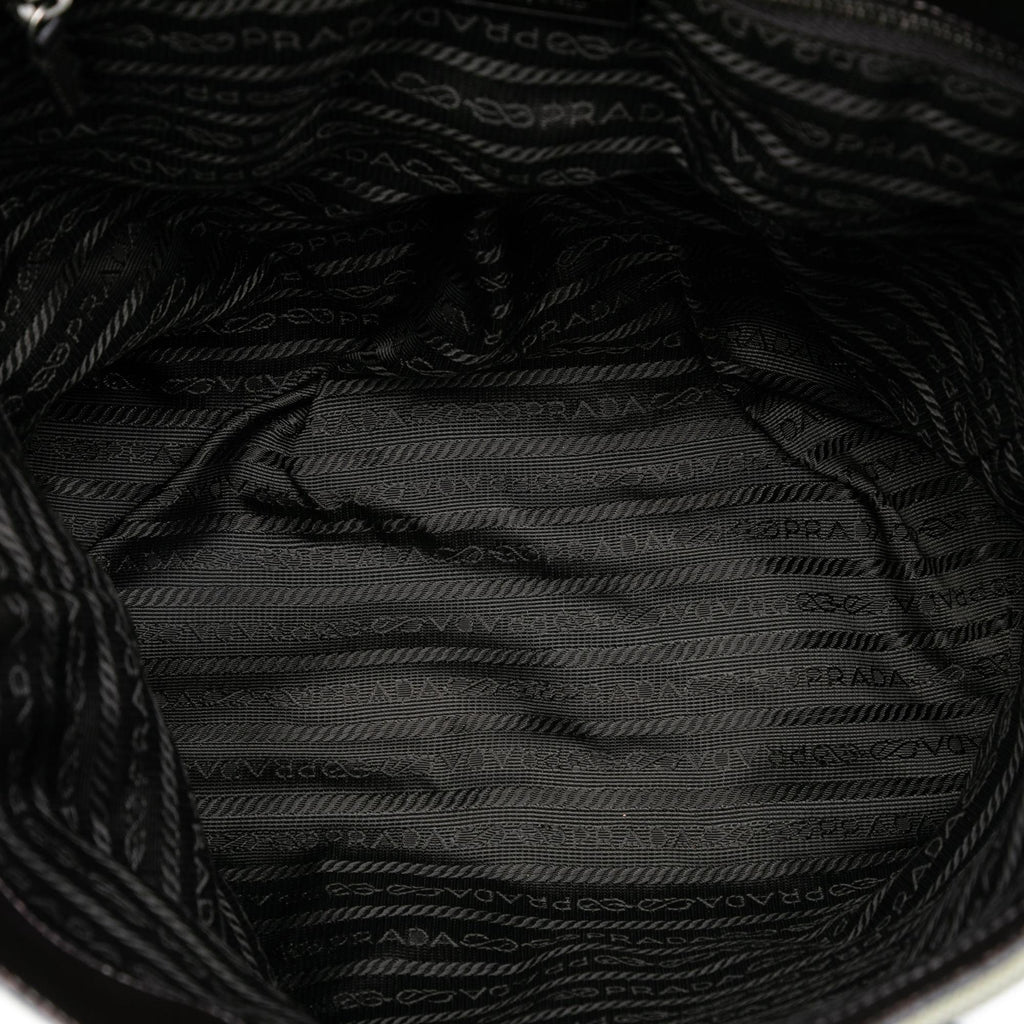Prada Cinghiale Trimmed Canvas Canapa Tote