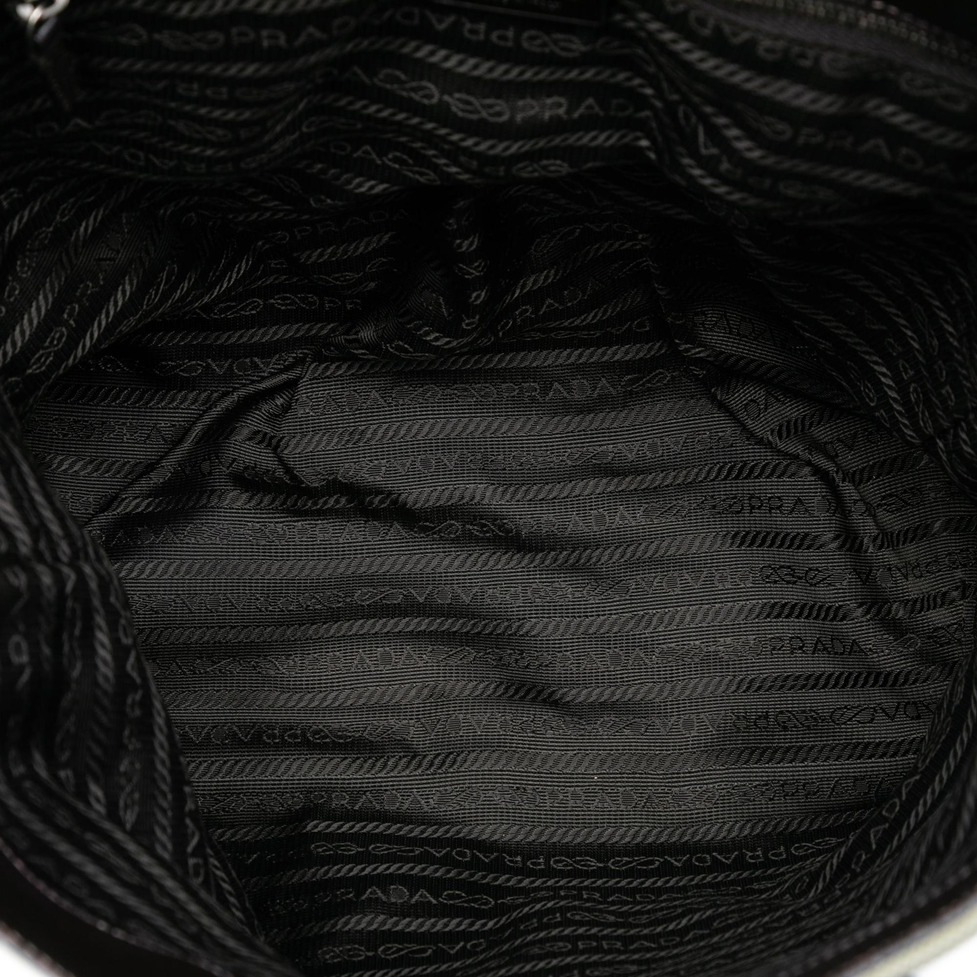 Prada Cinghiale Trimmed Canvas Canapa Tote
