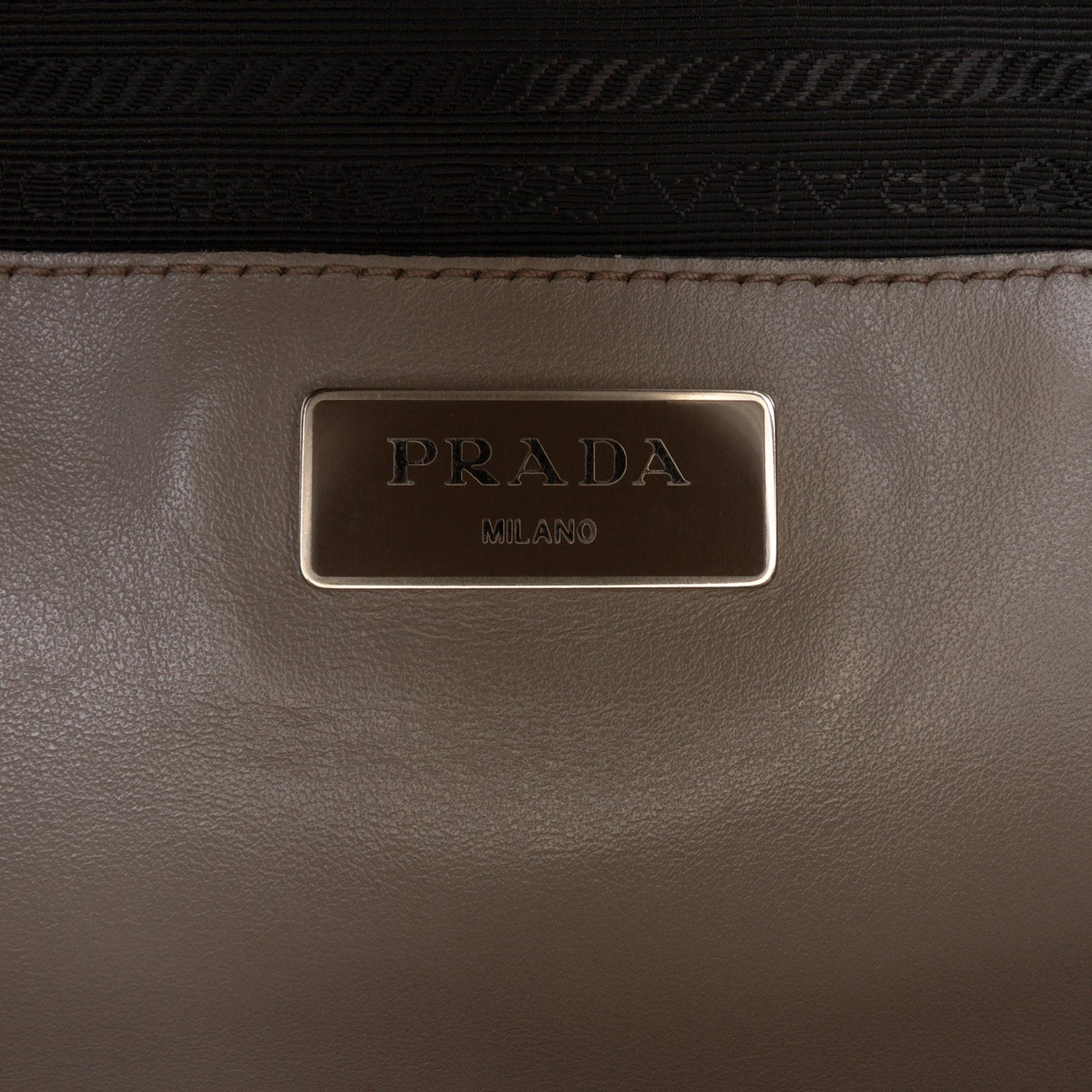 Prada City Calf Hand Stitched Zip Tote