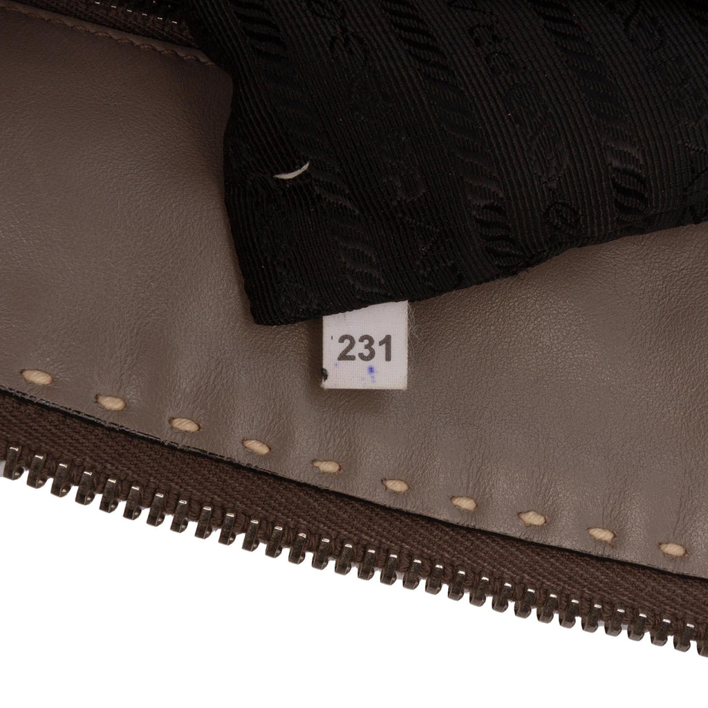 Prada City Calf Hand Stitched Zip Tote