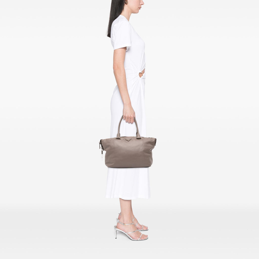 Prada City Calf Hand Stitched Zip Tote