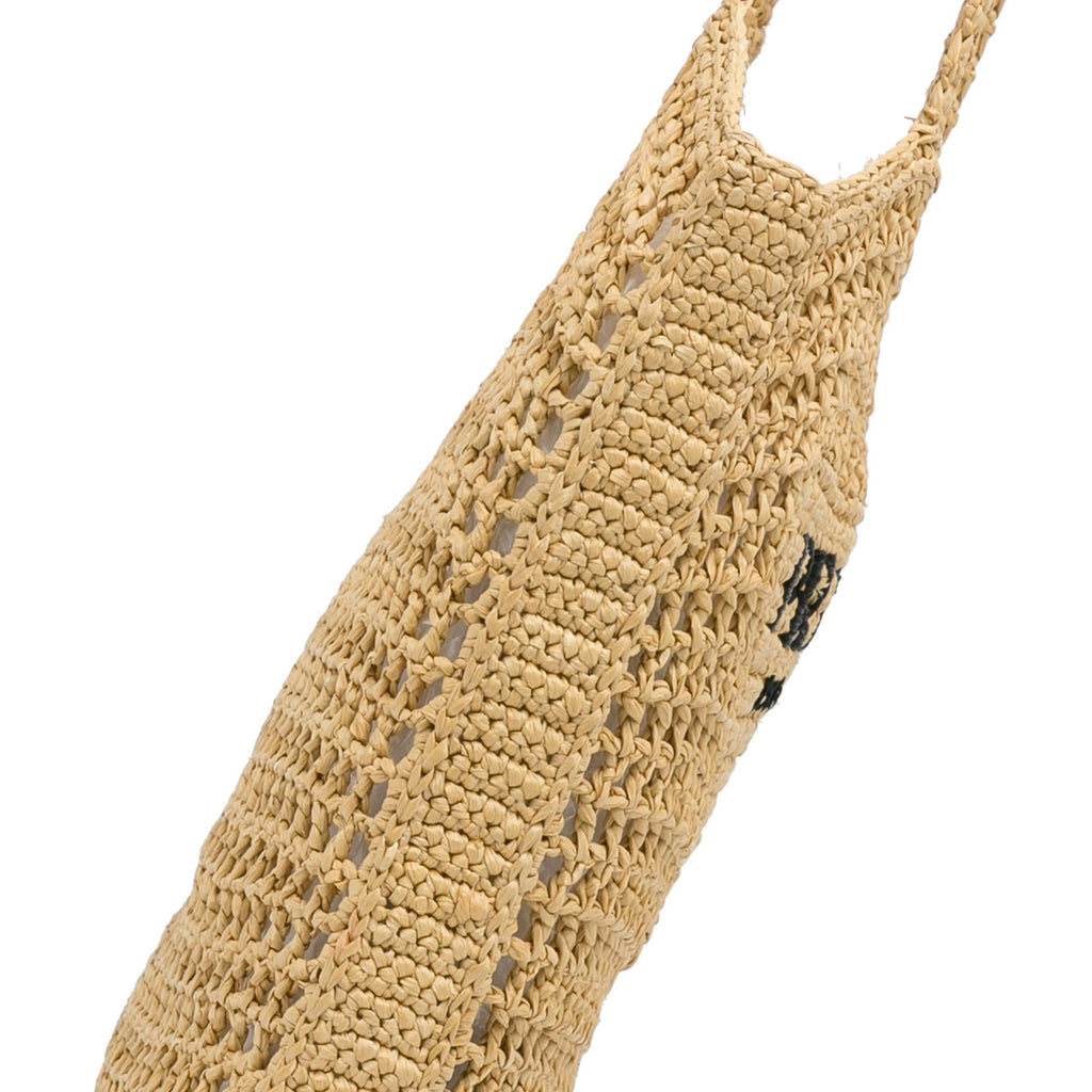 Prada Crochet Raffia Logo Tote (SHG-1YPyMA)