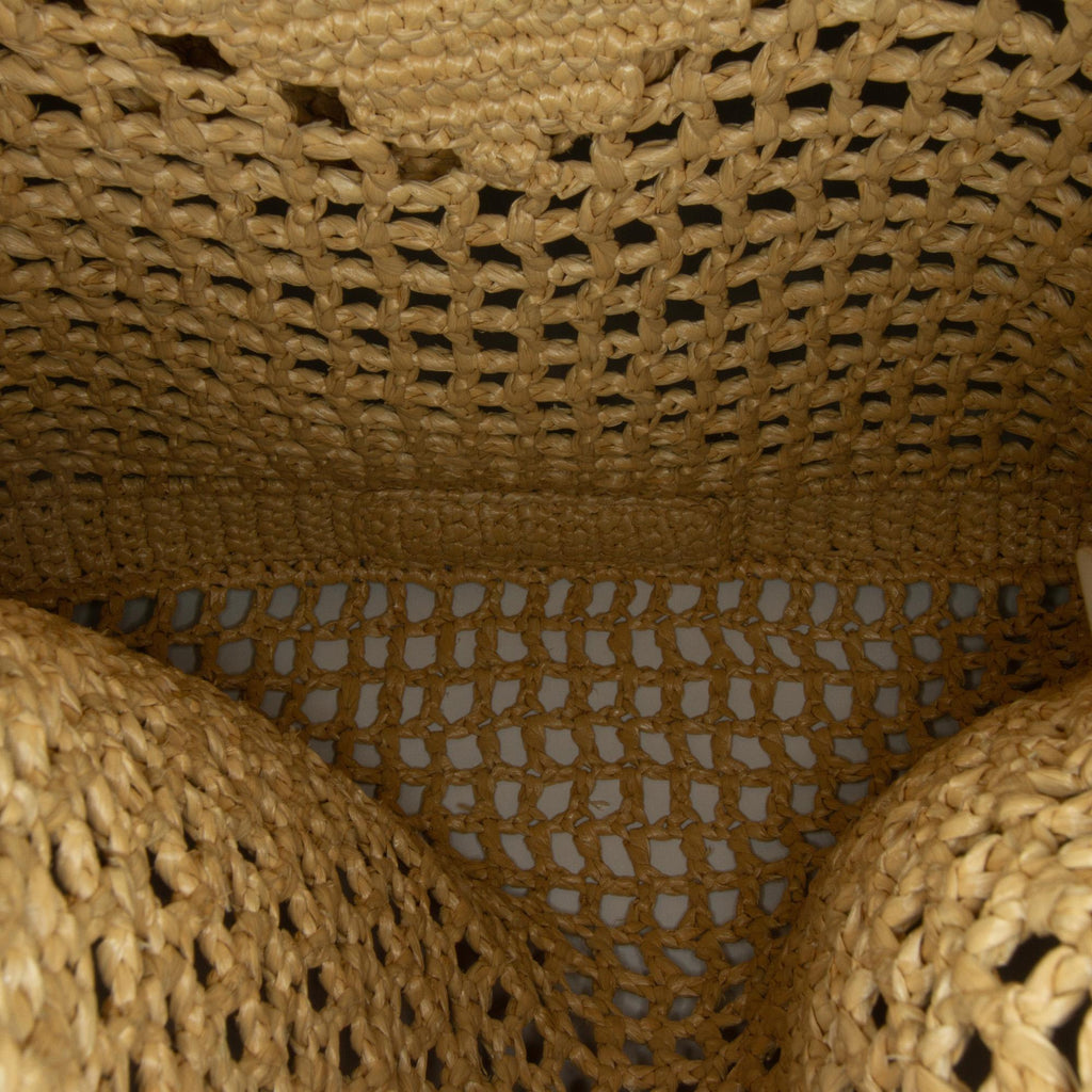 Prada Crochet Raffia Logo Tote (SHG-1YPyMA)