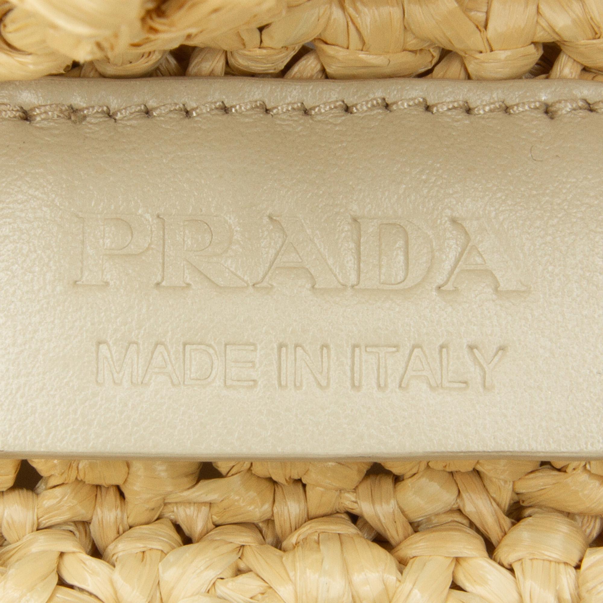 Prada Crochet Raffia Logo Tote (SHG-1YPyMA)