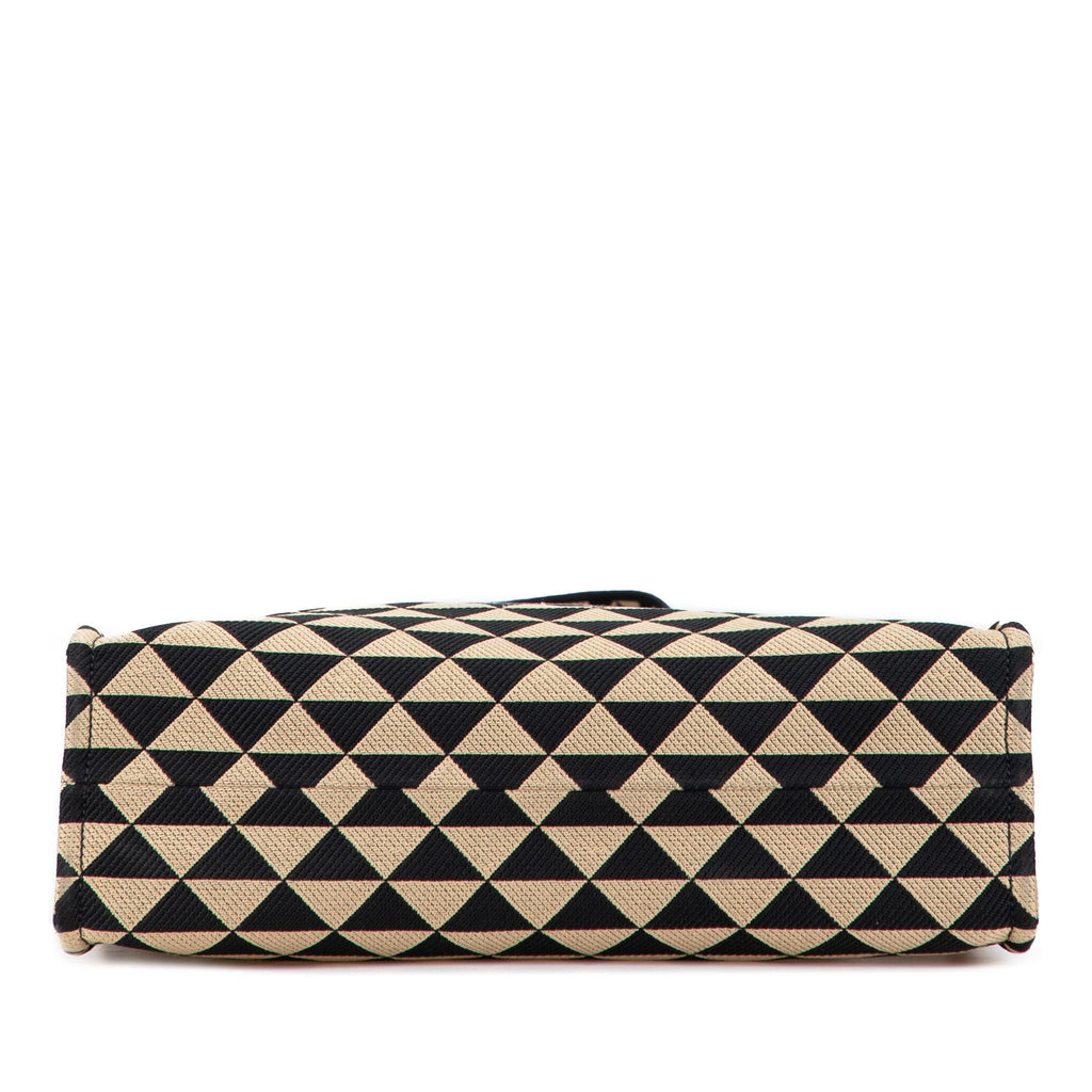 Prada Embroidered Canvas Triangolo Symbole Shopping Tote