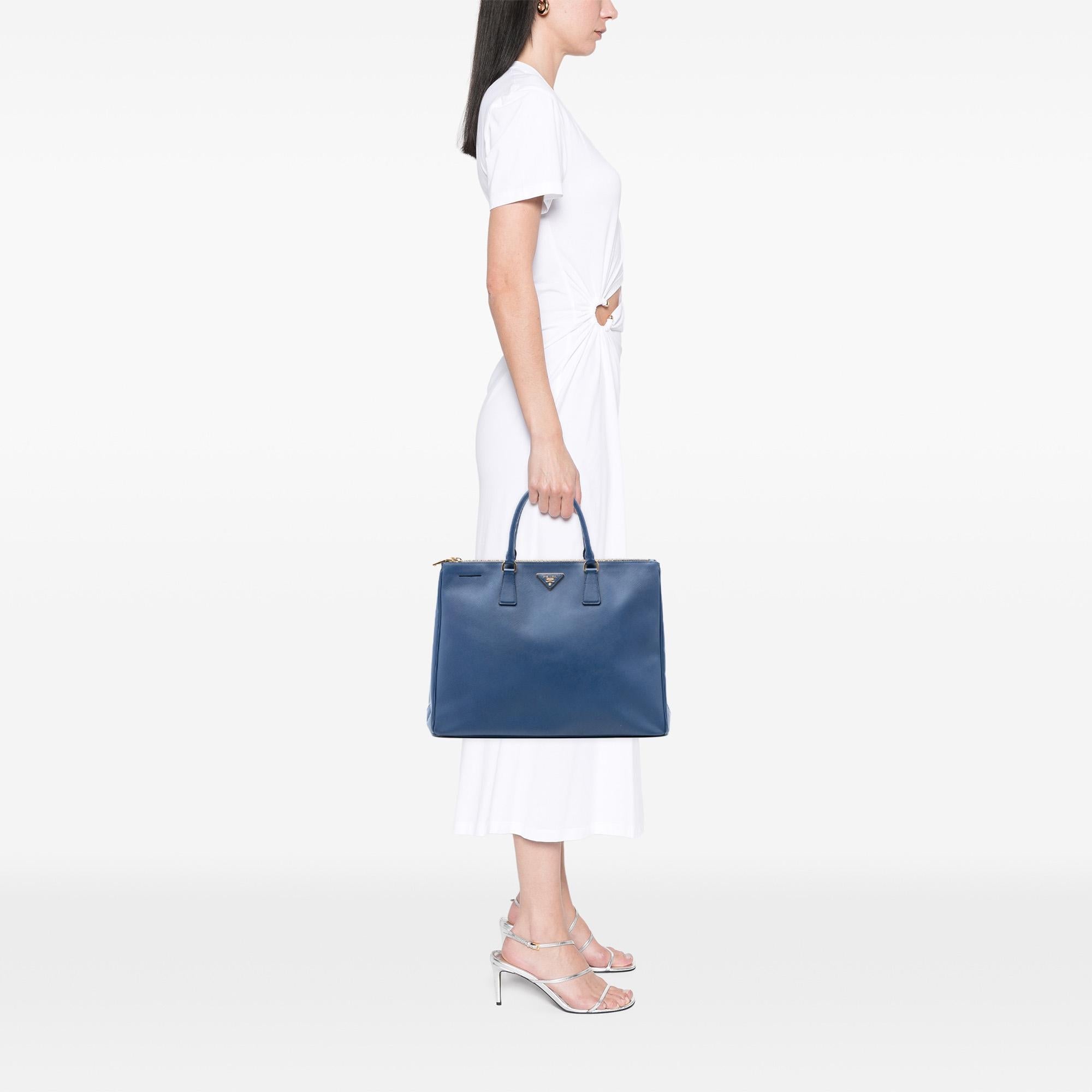 Prada Extra Large Saffiano Lux Galleria Double Zip Tote