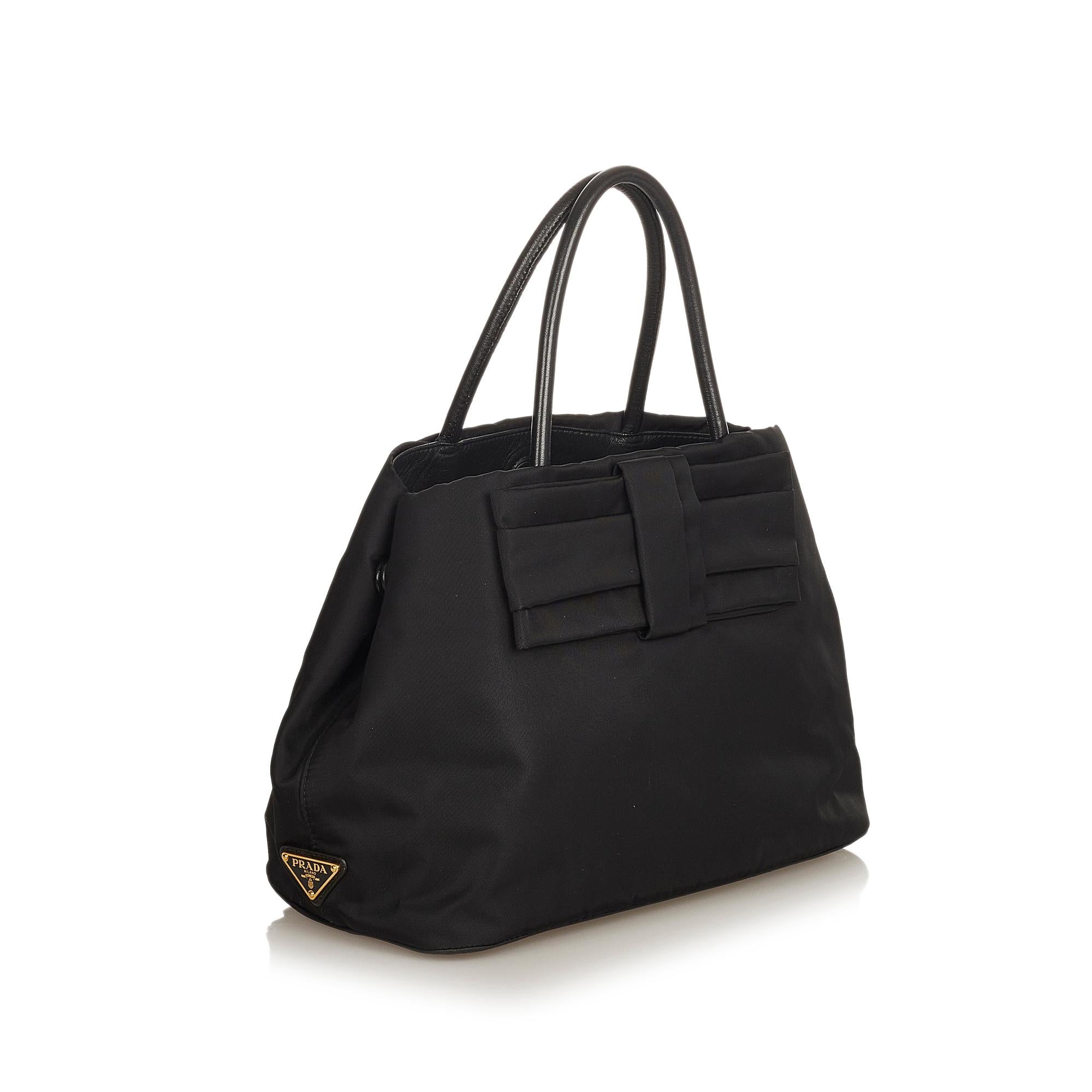 Prada Fiocco Bow Tessuto Tote Bag (SHG-25824)