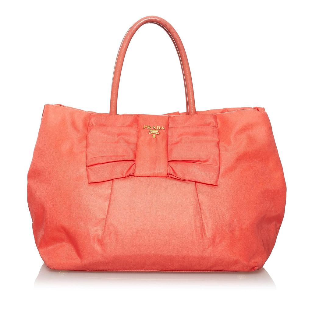 Prada Fiocco Bow Tessuto Tote Bag (SHG-29762)