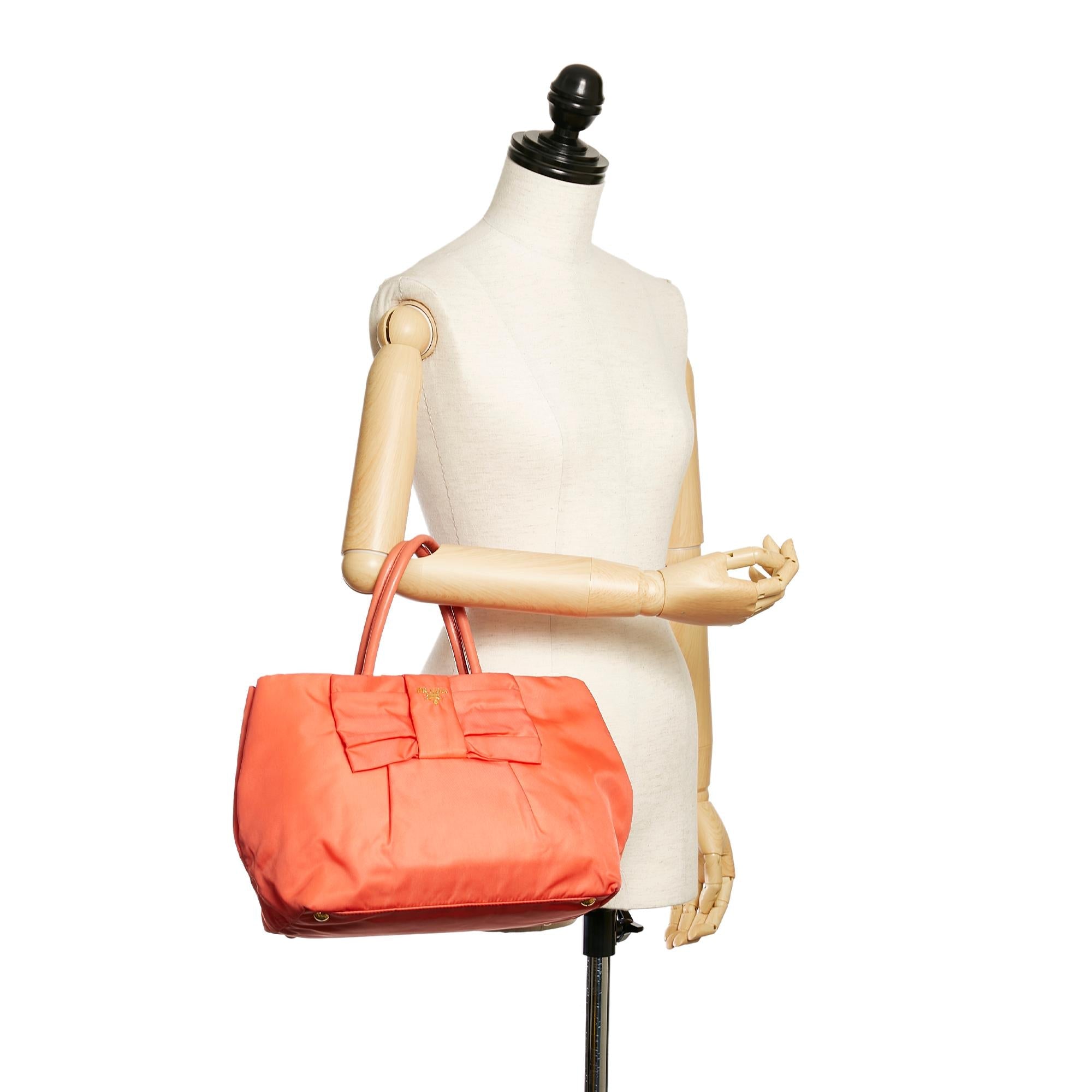 Prada Fiocco Bow Tessuto Tote Bag (SHG-29762)