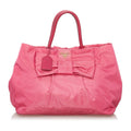 Prada Fiocco Bow Tessuto Tote Bag (SHG-32673)