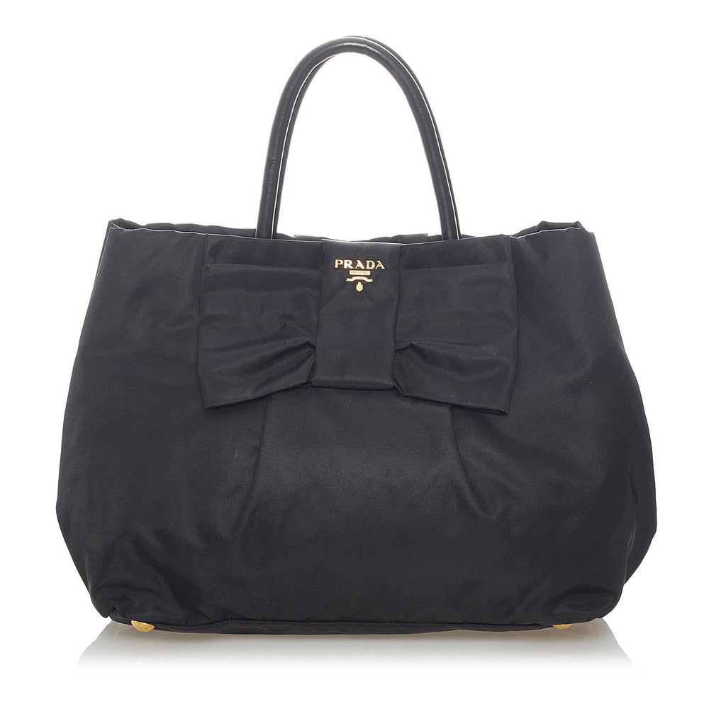 Prada Fiocco Bow Tessuto Tote Bag (SHG-33148)