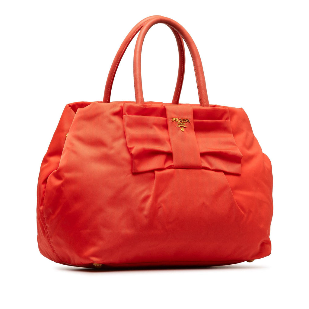 Prada Fiocco Bow Tessuto Tote (SHG-6oNwJf)