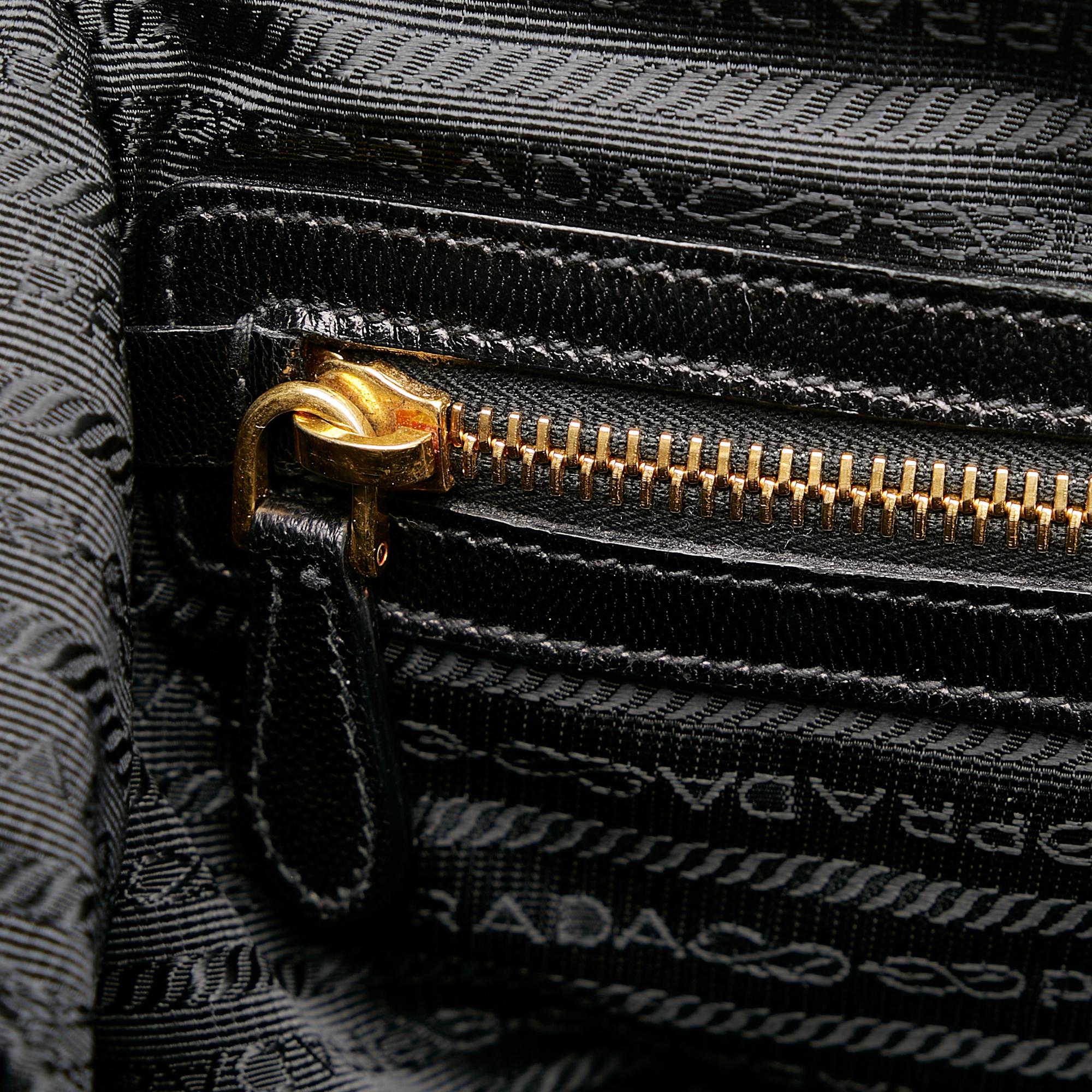 Prada Frame Woven Leather Tote Bag (SHG-26909)