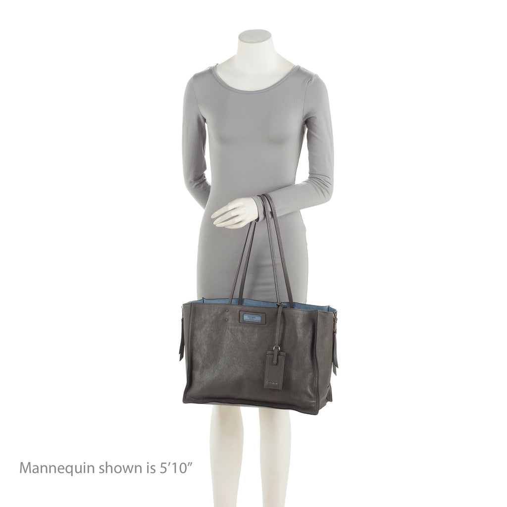 Prada Glace Calf Etiquette Tote (SHF-ylRJkw)