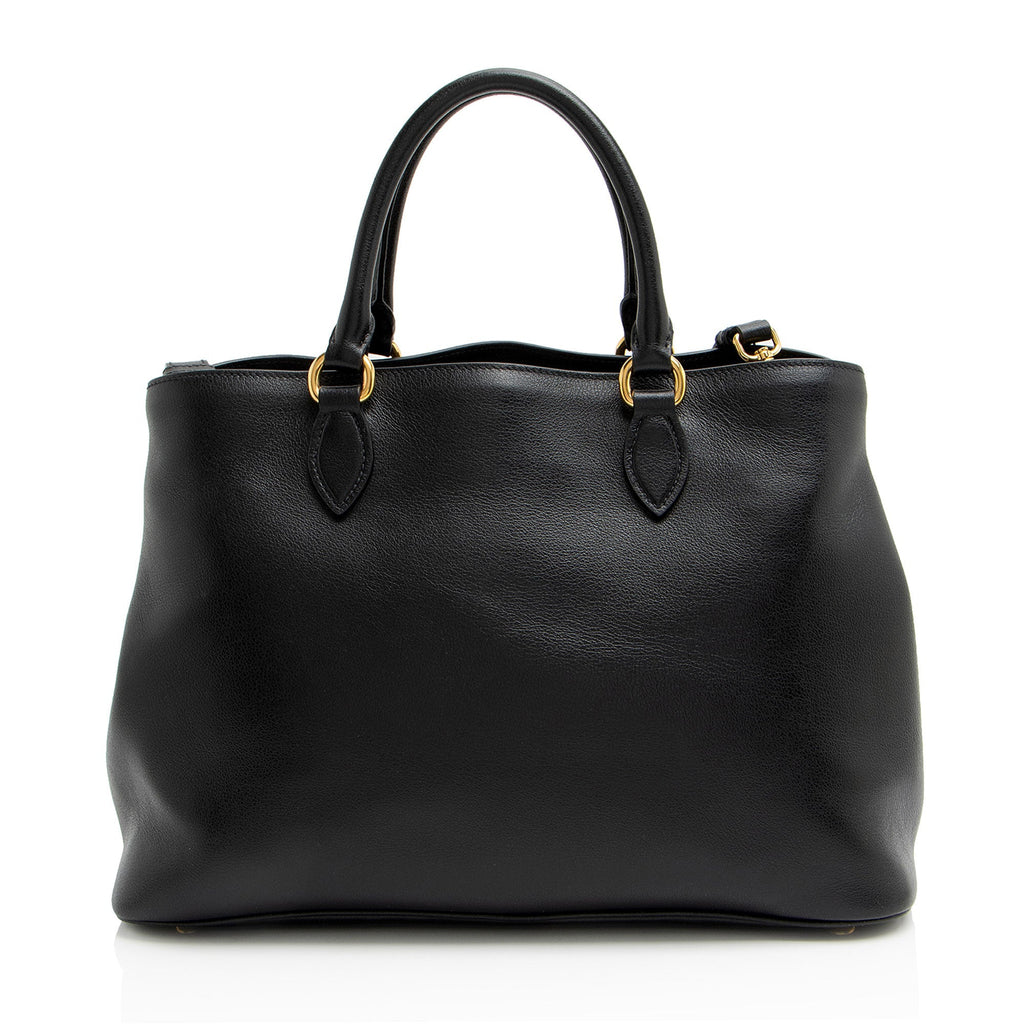Prada Glace Calf Logo Tote