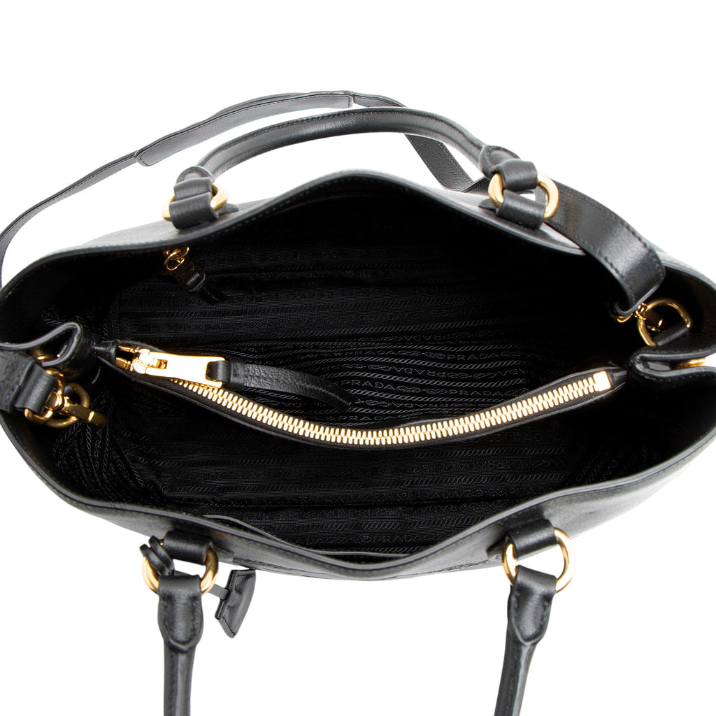 Prada Glace Calf Logo Tote